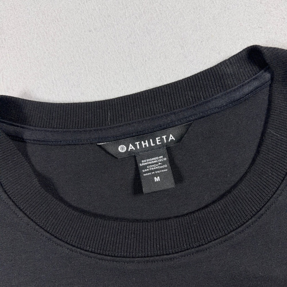 Athleta Gallery Top 2.0 Women Medium Layered Mixed Media Black Minimalist Casual - Picture 3 of 10